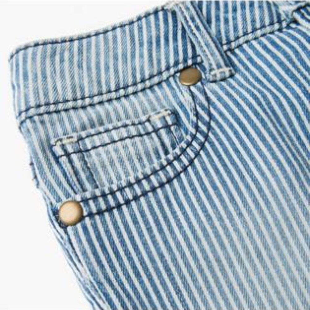 Gymboree Railroad Stripe Denim Jean Size 6 NWT Adjustable Waist Super Skinny